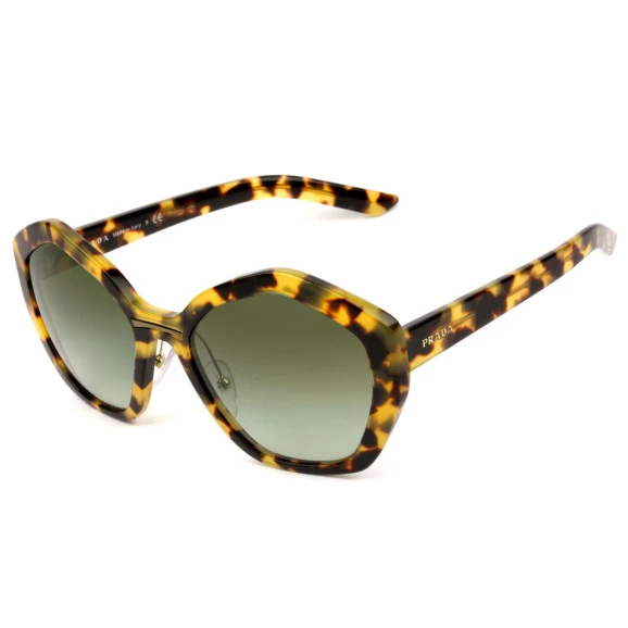 s Óculos de Sol Prada SPR08X Turtle/Verde Degradê 7S0-5O2 Acetato