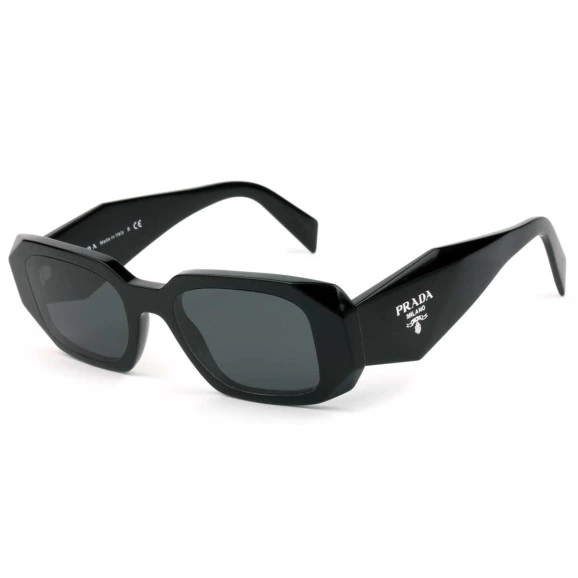 PQ006◇PRADA : SPR 17W-F 51□20 1AB-5S0 Óculos de Sol Prada SPR17W Preto Brilho1AB-5SO 49mm