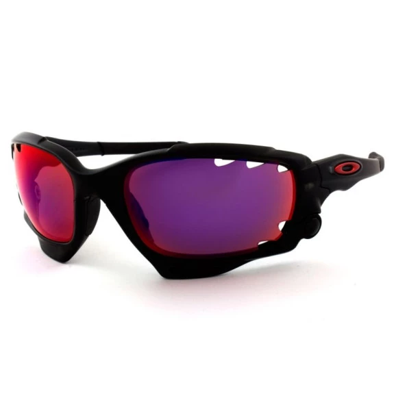 Oakley Racing Jacket Vented Matte Black Ink/ Red Iridium Polarized