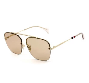 Tommy Hilfiger TH1574/S - Dourado/Marrom Translúcido J5G70 59mm - Óculos de Sol