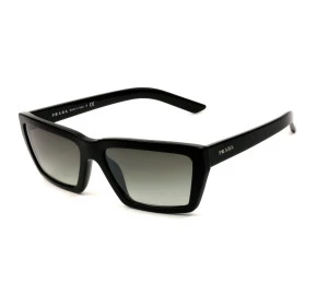 Prada SPR04V - Preto Brilho/Cinza Degradê 1AB-5O0 57mm - Óculos de Sol