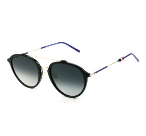 Tommy Hilfiger TH1618/F/S - Preto Brilho/Cinza Degradê 8079O 54mm - Óculos de Sol