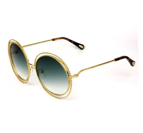 Chloe Carlina Chain CE114S - Dourado/Verde Degradê C838 58mm - Óculos de Sol