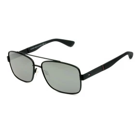 Tommy Hilfiger TH1521/S - Preto Fosco/Cinza Semi-Espelhado BSCT4 59mm - Óculos de Sol