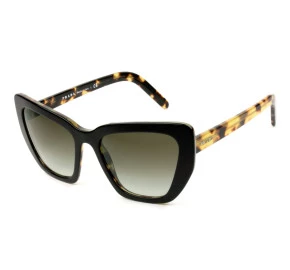 Prada SPR08V - Preto Brilho/Verde Degradê NAI-0A7 55mm - Óculos de Sol