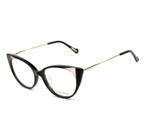 Victor Hugo VH1802 - Preto Brilho/Dourado 09P2 51mm - Óculos de Grau
