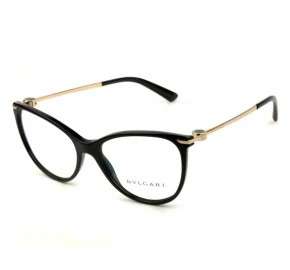 Bvlgari 4121 - Preto/Dourado 501 55mm - Óculos de Grau