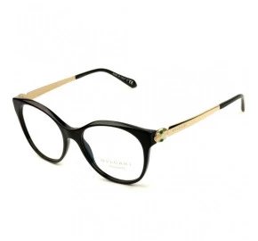 Bvlgari 4142-K-B - Preto/Dourado 5195 53mm Banhado a Ouro - Óculos de Grau
