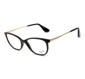 Ray Ban RB7106L Preto Brilho/Dourado 5697 53mm - Óculos de Grau