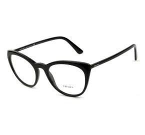 Prada VPR07V Preto Brilho 1AB-1O1 53mm - Óculos de Grau