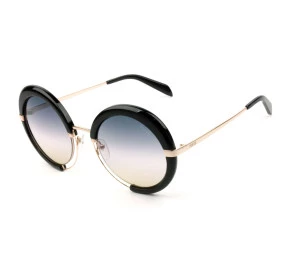 Emilio Pucci EP 114 - Preto Brilho/Marrom Degradê 01B 54mm - Óculos de Sol