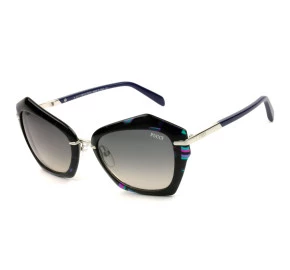 Emilio Pucci EP 72 - Preto Mesclado/Cinza Degradê 92B 56mm - Óculos de Sol