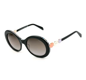 Emilio Pucci EP 127 - Preto Brilho/Cinza Degradê 01T 55mm - Óculos de Sol