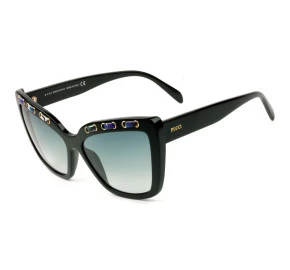 Emilio Pucci EP 101 - Preto Brilho/Cinza Degradê 01W 59mm - Óculos de Sol