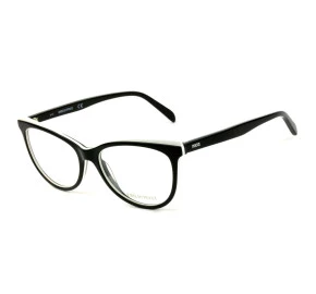 Emilio Pucci EP 5099 - Preto Brilho/Branco 005 53mm - Óculos de Grau