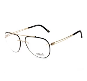 Silhouette 5550 JJ - Preto Fosco/Dourado 7530 57mm - Óculos de Grau