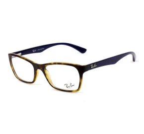 Ray Ban RB7033L Turtle/Azul 5666 52mm - Óculos de Grau