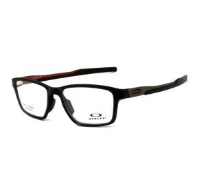 Oakley Metalink OX8153 - Cinza Fosco/Vermelho 0555 55mm - Óculos de Grau