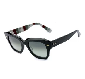 Ray Ban RB2186 State Street Preto/Cinza Degradê 1318/3A 49mm - Óculos de Sol 