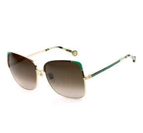 Carolina Herrera SHE172 Dourado/Marrom Degradê 033M 59mm - Óculos de Sol
