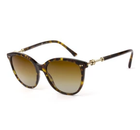 Bvlgari 8235 Turtle/Marrom Degradê Polarizado 504/T5 55mm - Óculos de Sol