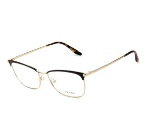 Prada VPR57W Preto/Dourado AVV-1O1 55mm - Óculos de Grau