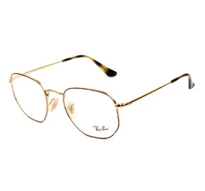 Ray Ban Hexagonal RB6448 Mesclado/Dourado 2945 54mm - Óculos de Grau