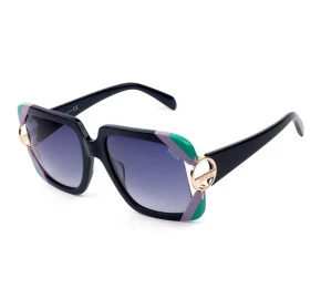 Emilio Pucci EP 159 Azul Marinho/Cinza Degradê 92W 57mm - Óculos de Sol