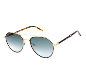 Tommy Hilfiger TH1678/F/S Turtle/Dourado/Cinza Degradê J5G 56mm - Óculos de Sol