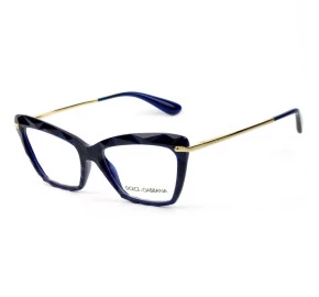 Dolce & Gabbana DG5025 - Azul Marinho/Dourado 3094 53mm - Óculos de Grau