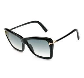 Tom Ford Leah TF849 Preto/Cinza Degradê 01B 64mm - Óculos de Sol
