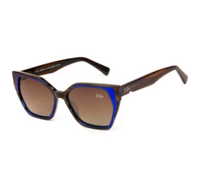 Óculos De Sol Dubela Hailey Marrom Azul Polarizado