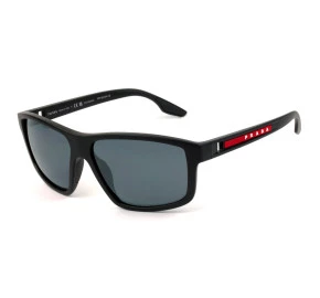 Prada Linea Rossa SPS02X Preto Fosco/Cinza Polarizado DG0-02G 60mm - Óculos de Sol