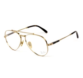 Ray Ban Aviador Titanium RB8225V Dourado 1220 58mm - Óculos de Grau 