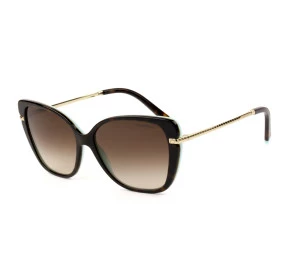 Tiffany & Co. TF4190 Turtle Brilho/Marrom Degradê 8134/3B 57mm - Óculos de Sol