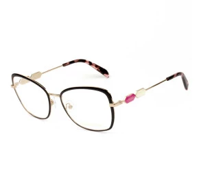 Emilio Pucci EP5186 Preto/Dourado 005 56mm - Óculos de Grau