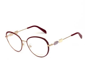 Emilio Pucci EP 5187 Vinho e Dourado 068 54mm - Óculos de Grau
