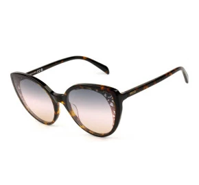 Emilio Pucci EP 182 Turtle Brilho Dourado /Cinza Degradê 52B 58mm - Óculos de Sol