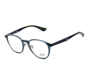 Ray Ban RB7156 Azul Translucido 5796 53mm - Óculos de Grau