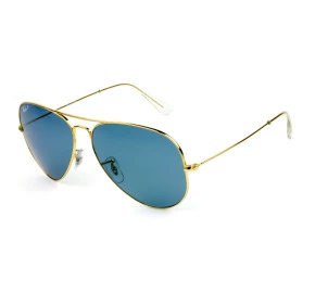 Óculos Ray Ban Aviator Large Metal RB3025 Dourado/Azul Polarizado 9196/S2 58mm