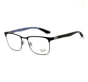 Óculos de Grau Ray Ban RB8421 Preto/Azul Fibra de Carbono 2904 54mm 