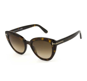 Óculos Tom Ford Izzi TF845 Havana Brilho Marrom Degradê 52F 53mm