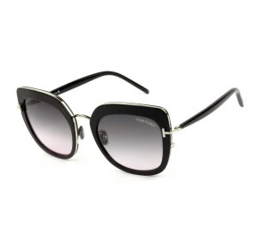 Tom Ford Virginia TF945 Preto Brilho Cinza Degradê 05B 55mm - Óculos de Sol
