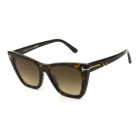 Tom Ford Poppy TF846 Turtle/Marrom Degradê 52F 53mm - Óculos de Sol