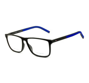 Óculos Tommy Hilfiger Preto Fosco Azul TH1696 D51 55mm 