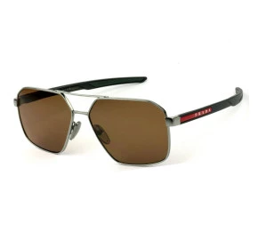 Óculos Prada Linea Rossa SPS55W Grafite Marrom 5AV-50A 60mm 