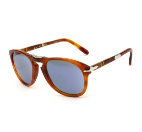 Óculos Persol Steve McQueen 714-S-M Terra Di Siena Azul Semi Espelhado 096/56  54mm