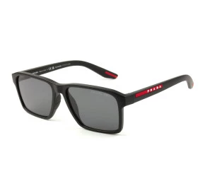 Óculos Prada Linea Rossa SPS5Y Preto Fosco Cinza Polarizado DG0-02G 58mm