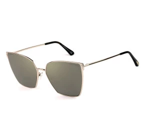Óculos Tom Ford Feminino Helena Dourado Cinza Espelhado TF653 28C 59mm