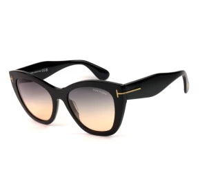 Óculos Tom Ford Feminino Cara Preto Cinza Degradê TF940  01B 56mm